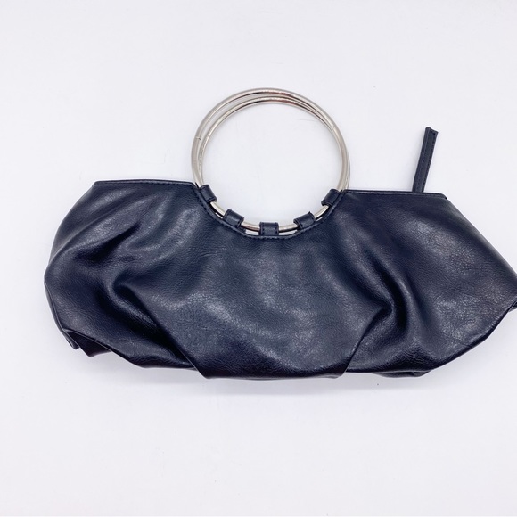 WHBM Black Faux Leather Zipper Handbag - Picture 11 of 11